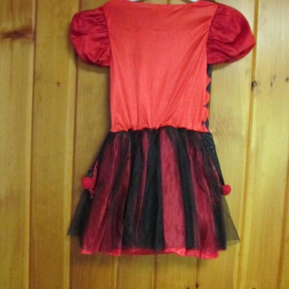 Queen of spades Girls Costume Dress Girls sz 10/12 L Dress up Queen of hearts - Picture 4 of 6